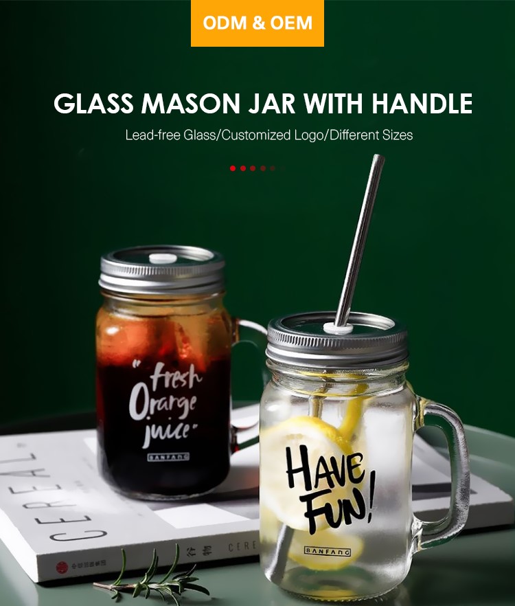 Glass Mason Jar with Printing Logo
